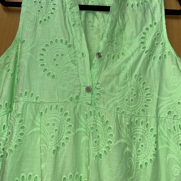 Mint Green Embroidered Sleeveless Blouse - Picture 1 of 3